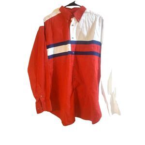 Vtg Wrangler Shirt Men's Large Western Rodeo Cowboy Red White Blue